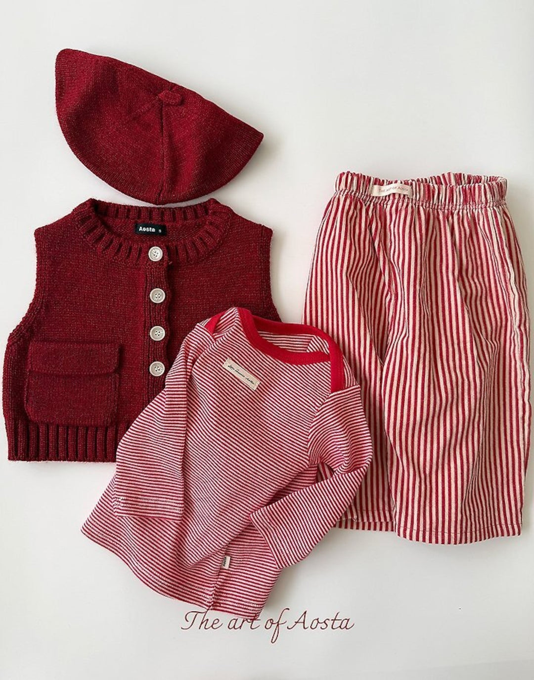[AOSTA]Knit Cookie Vest