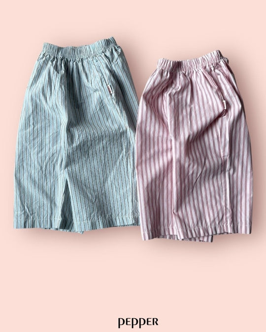 [pepper]stripe gaucho pants