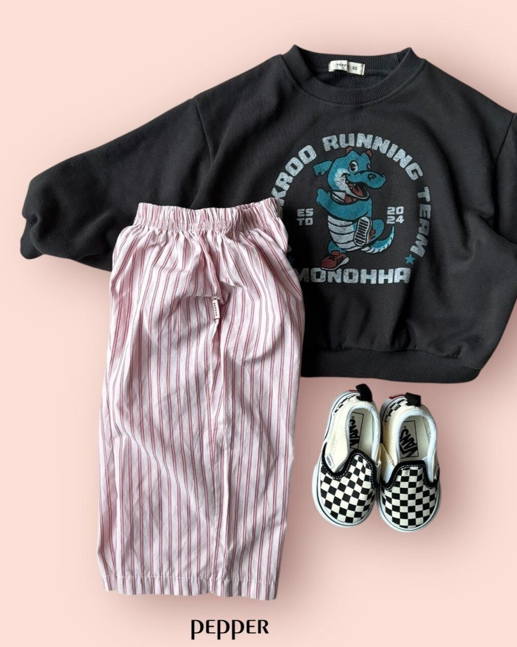 [pepper]stripe gaucho pants