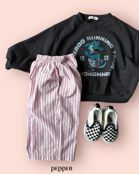 [pepper]stripe gaucho pants