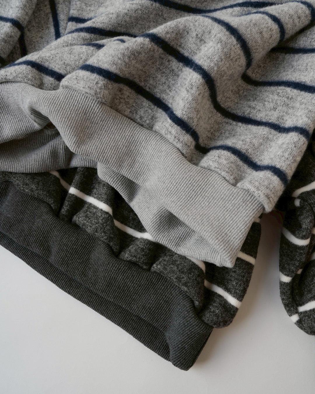 ボーダー裏起毛ニットスウェット