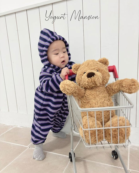 [yogurt mansion]stripe hoodie suits