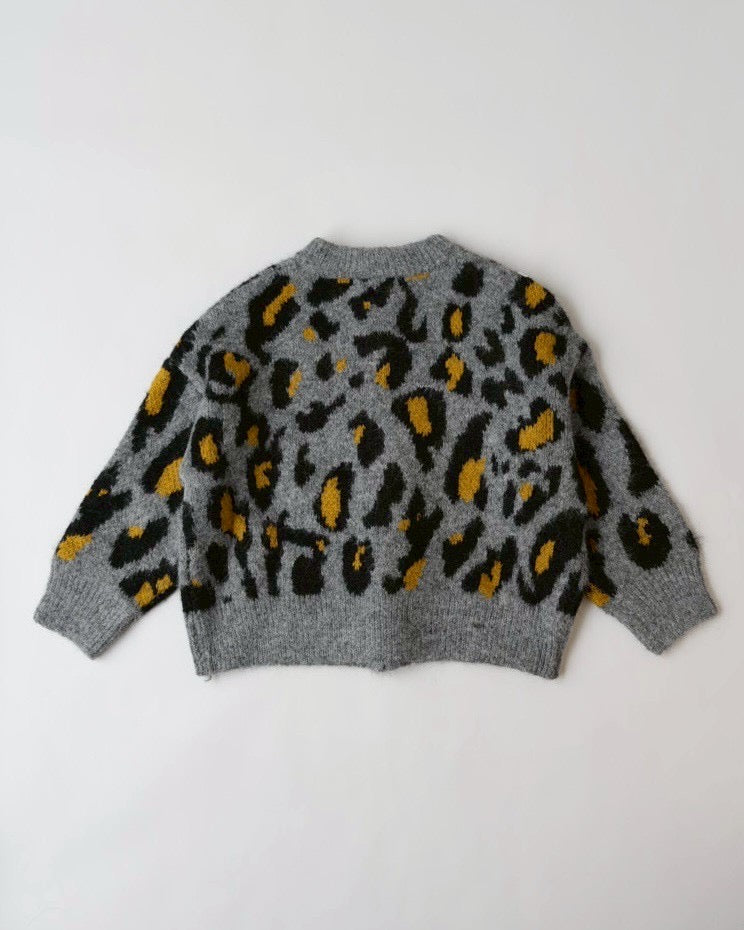 レオパードニットカーディガン