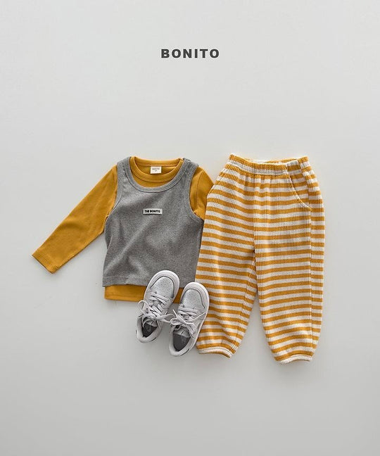 [BONITO]ワッフルボーダージョガーパンツ
