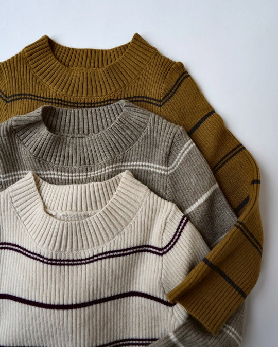 ダブルラインボーダーニット