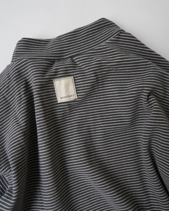 [nunu biel]ボーダー裏起毛モックネック