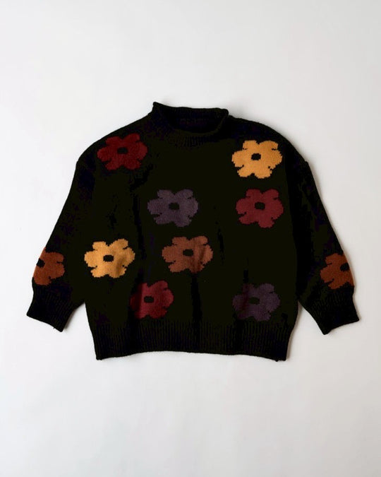 フラワージャガードニット