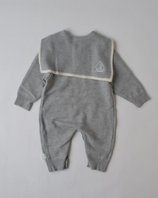 セーラーカラーニットカバーオール