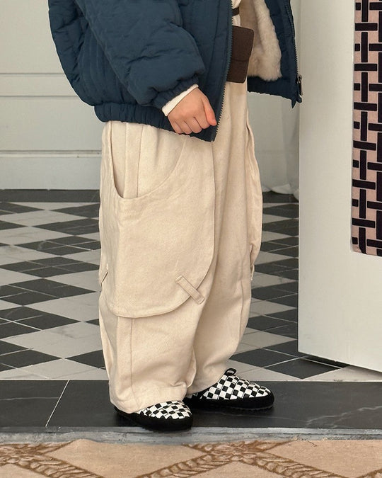 スクープポケット裏起毛ワークパンツ