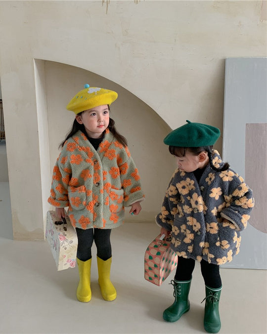 裏起毛フラワーボアV/Nジャケット