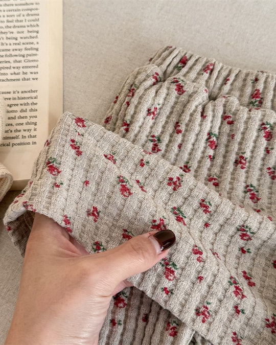 小花柄スカートリブパンツ