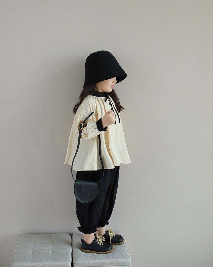 バイカラースモックブラウス