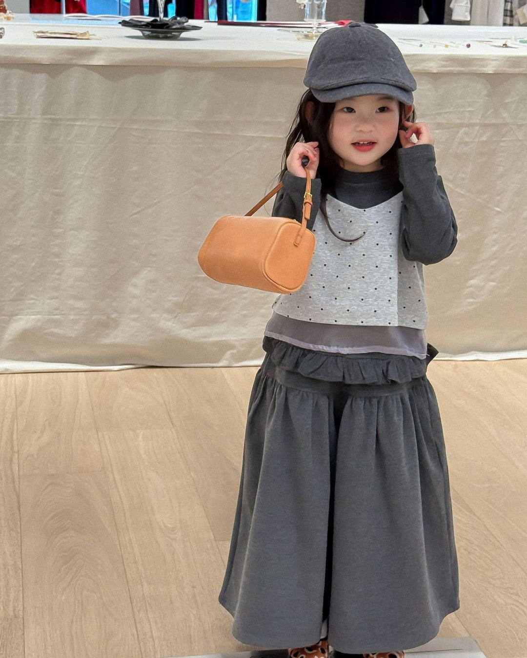フラノギャザーワイドパンツ