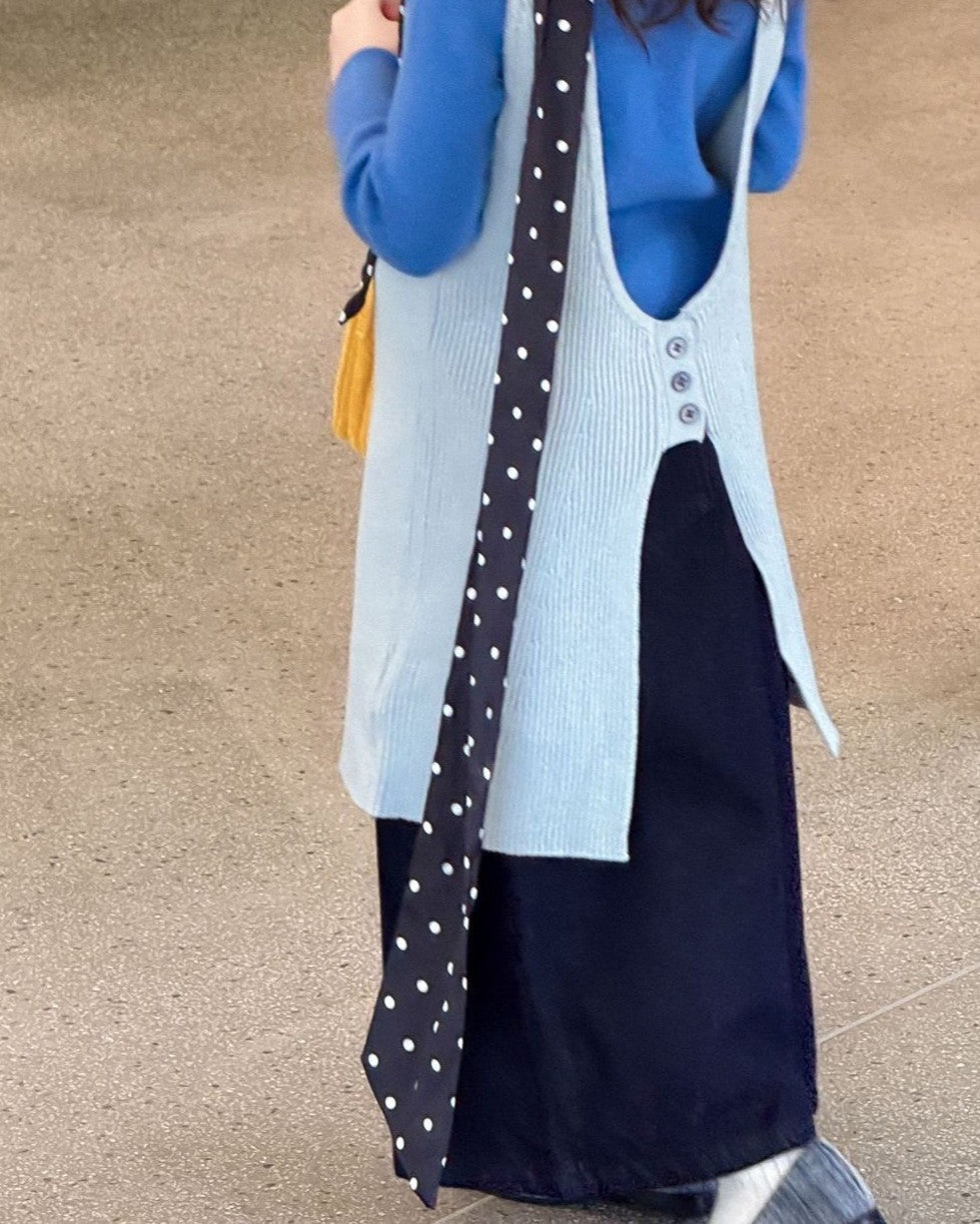 タックワイドデニムパンツ.