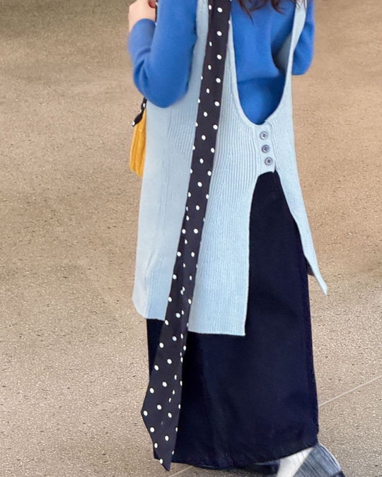 タックワイドデニムパンツ.