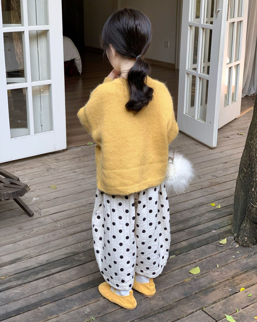 ラインステッチドットボリュームパンツ