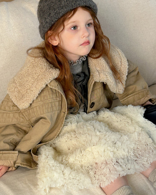 チュールフラワーレーススカート