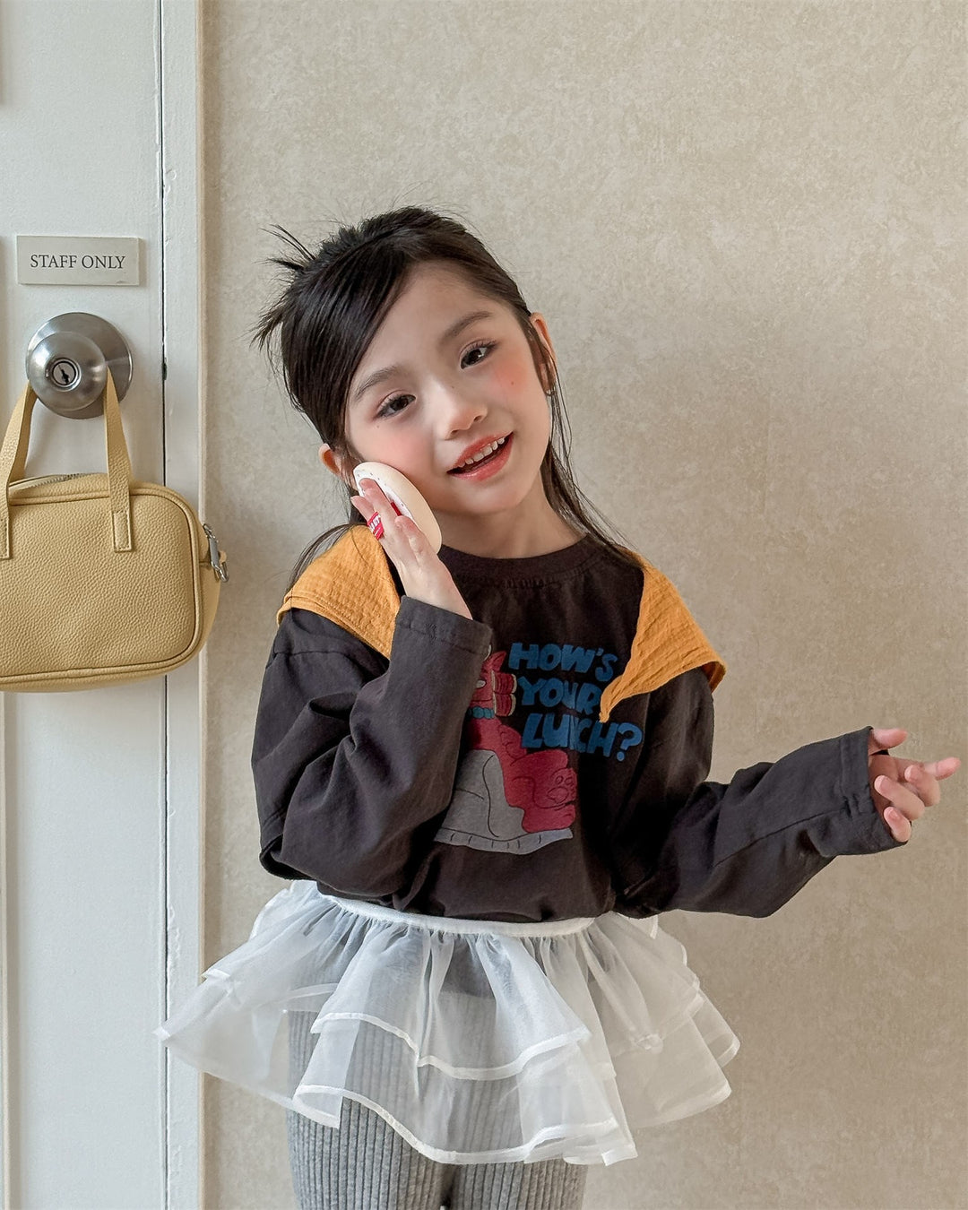 レイヤードショート丈プリントT