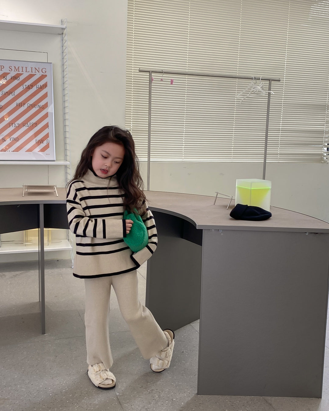 ボーダートップスニットセットアップ