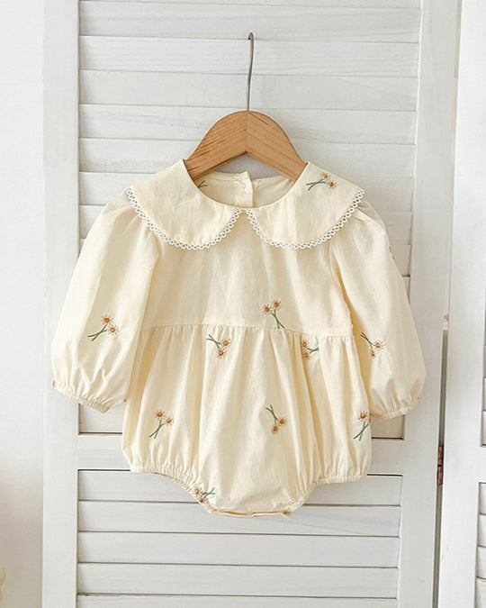 デイジー刺しゅうブラウスロンパース