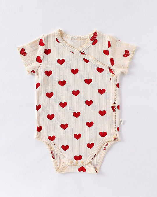 前開きアイレットリボンロンパース