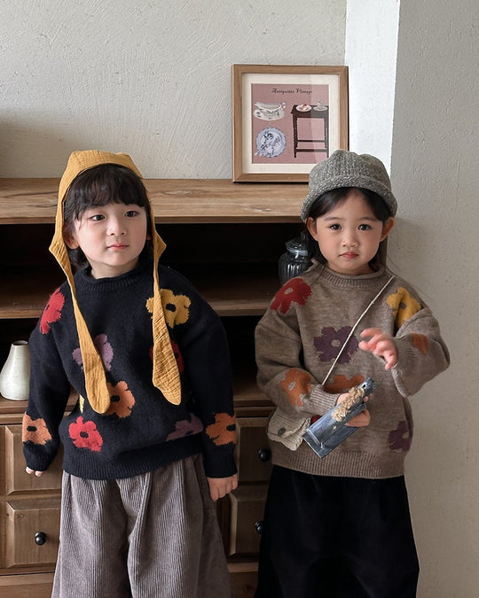 フラワージャガードニット