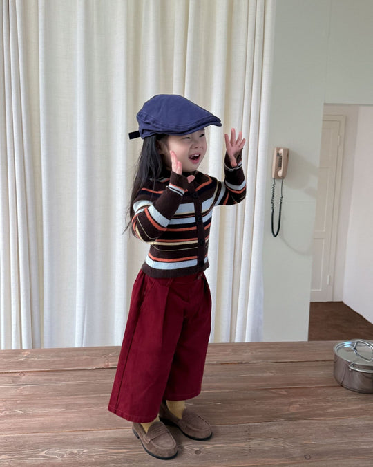 マルチボーダーフィットカーディガン