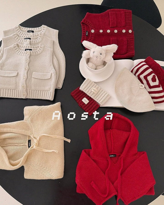 [AOSTA]Knit Cookie Vest