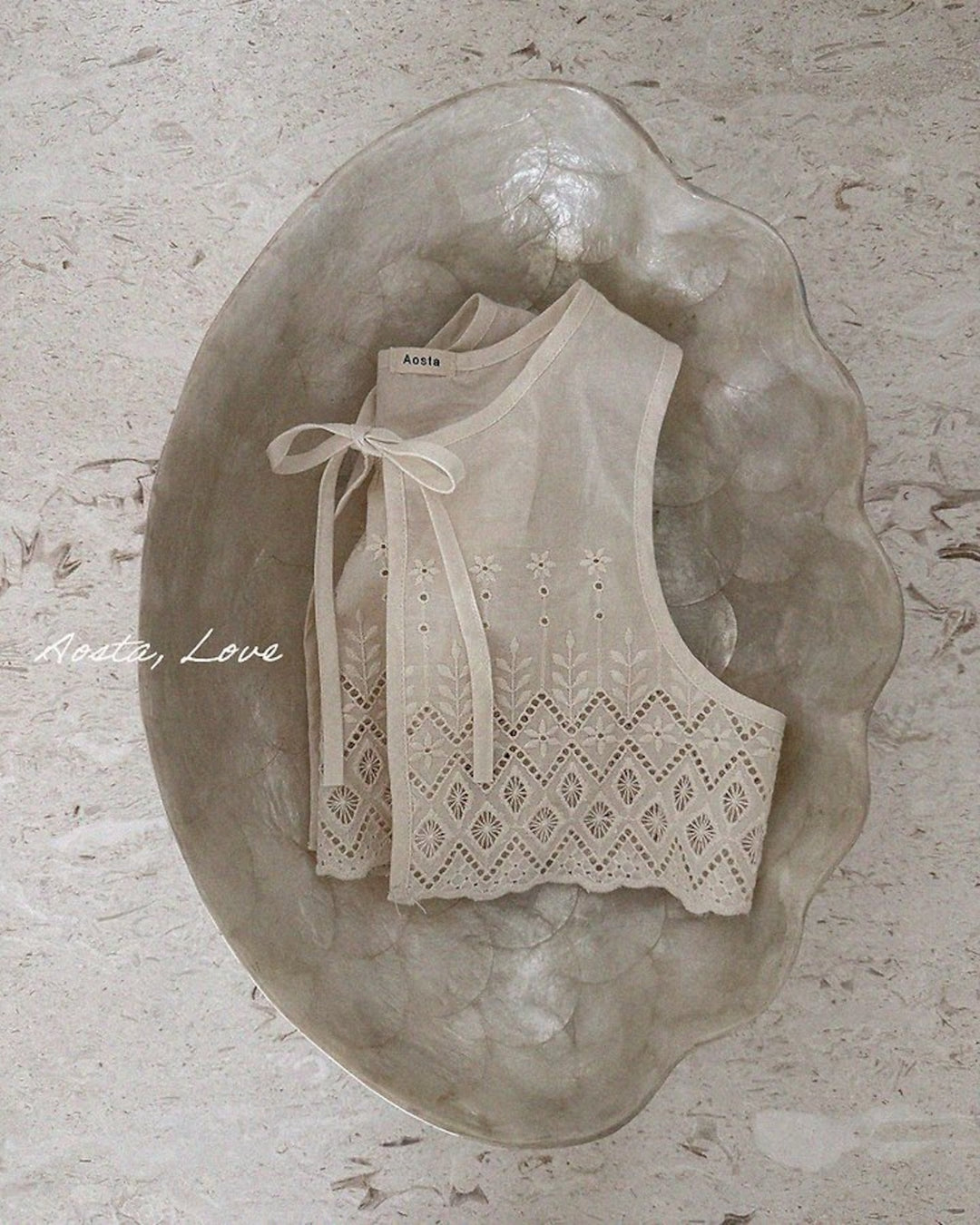 [AOSTA]Lace Jenny OpenVest