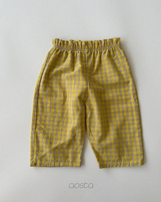 [AOSTA]Caramel Check Pants