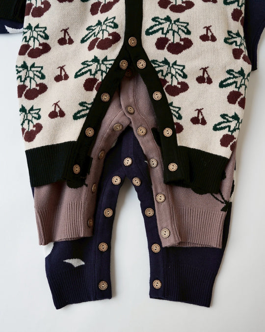 ジャガードニットロンパース