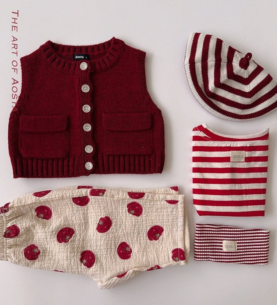 [AOSTA]Knit Cookie Vest