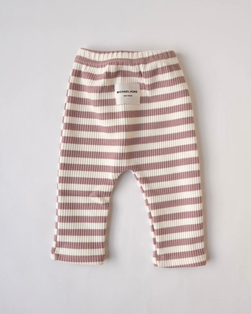 BABY裏起毛ボーダーリブレギンス