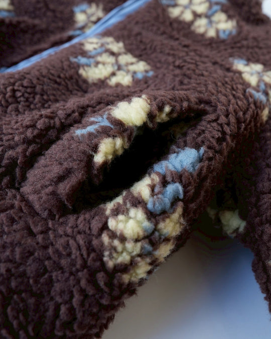 フラワーボアジップブルゾン