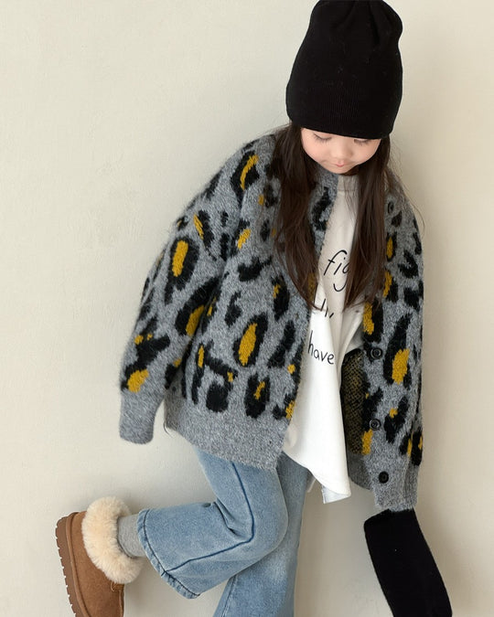 レオパードニットカーディガン