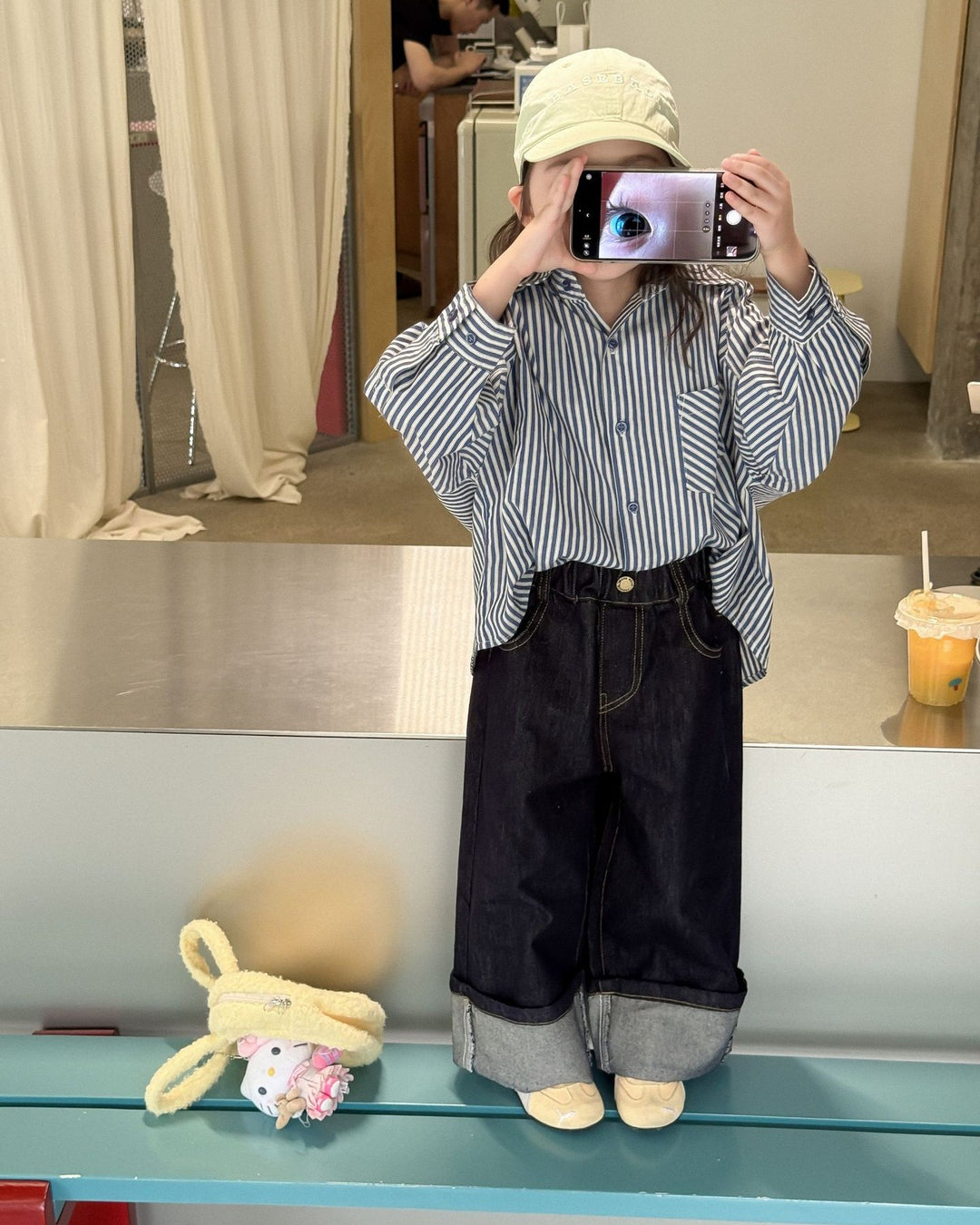 ワイドロールインディゴデニム.