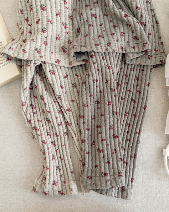 小花柄スカートリブパンツ