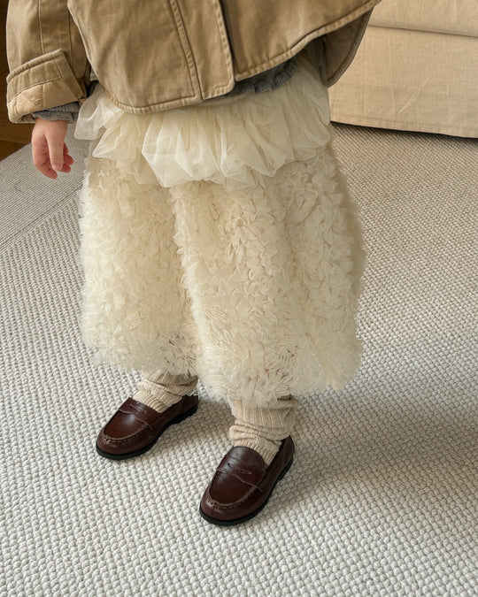 チュールフラワーレーススカート