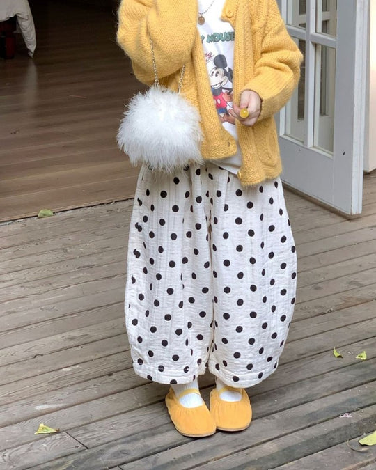 ラインステッチドットボリュームパンツ