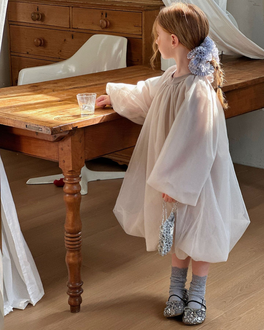 ラメチュールバルーンワンピース