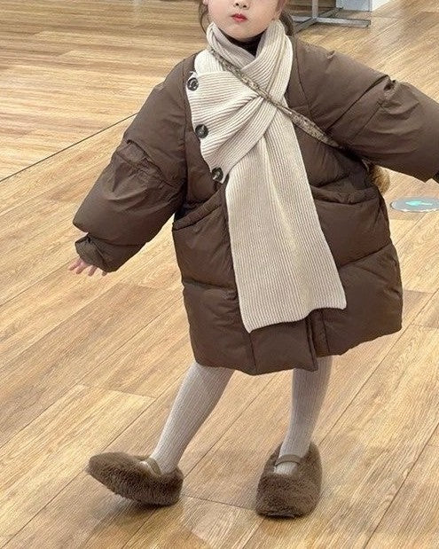 ショールマフラー付ダウンコート