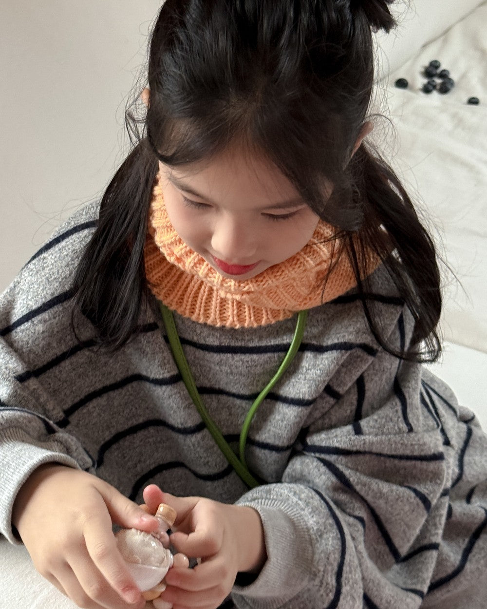 ボーダー裏起毛ニットスウェット