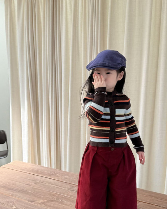 マルチボーダーフィットカーディガン