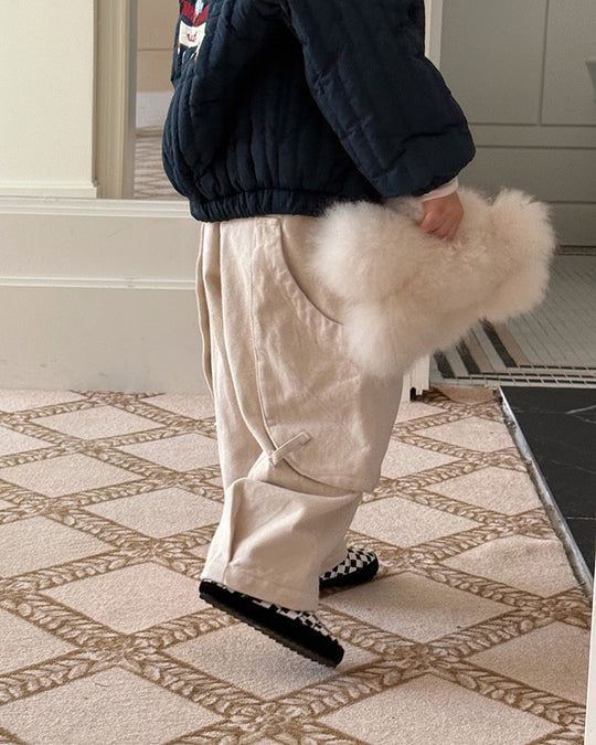 スクープポケット裏起毛ワークパンツ