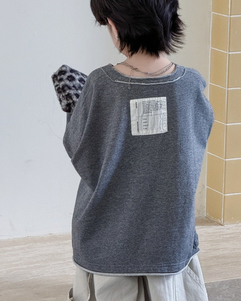 カットオフガゼットルーズトップス