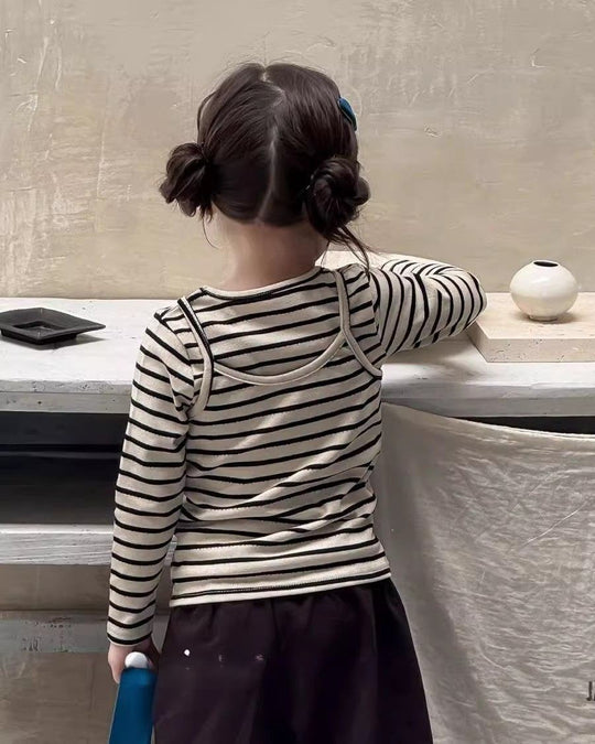 キャミレイヤードボーダートップス