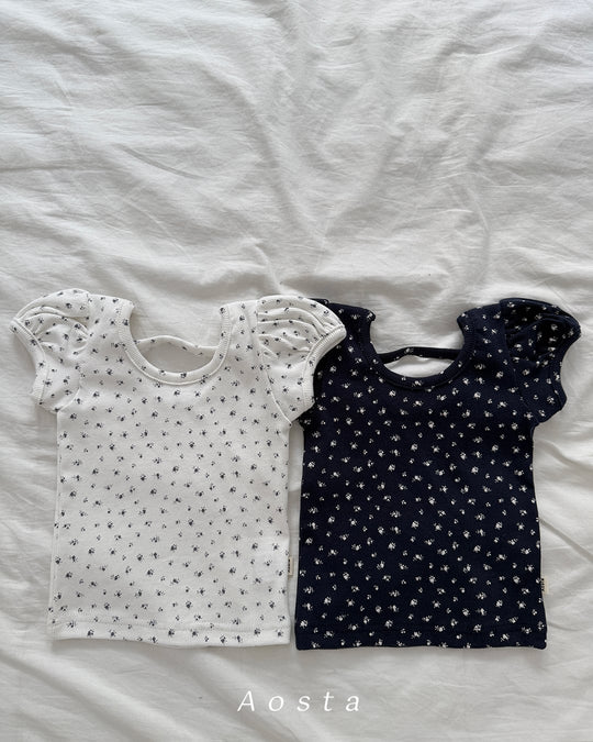 [aosta]open back puff blouse