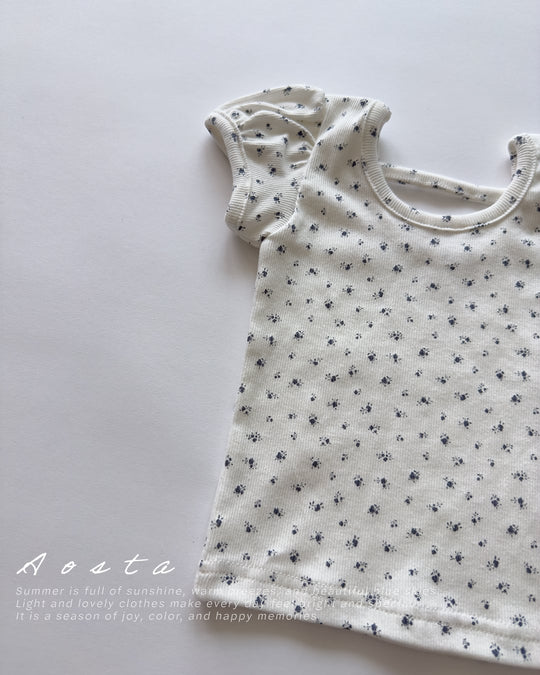 [aosta]open back puff blouse