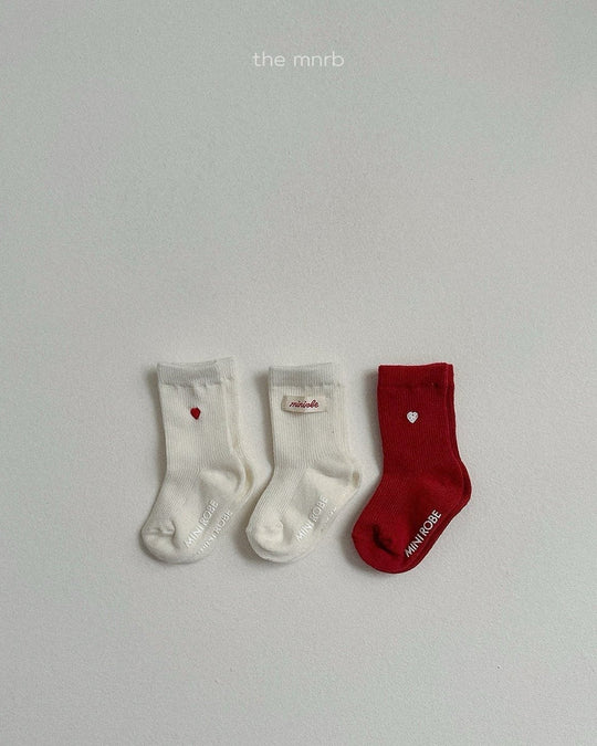 [minirobe]Heart Logo Socks 3Set