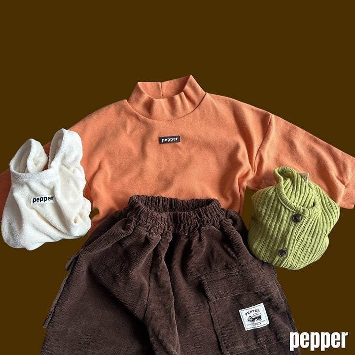 [pepper]オレンジハーフネックT